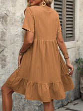 Load image into Gallery viewer, V-Neck Short Sleeve Mini Dress