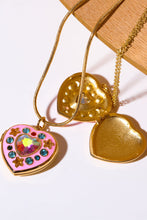 Load image into Gallery viewer, Rhinestone Decor Heart Box Pendant Necklace
