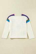 Load image into Gallery viewer, Flower Round Neck Long Sleeve Sweater