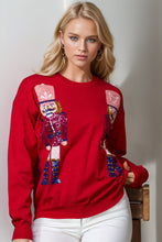 Load image into Gallery viewer, Double Take Full Size Nutcracker Sequin Long Sleeve Sweater