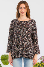 Load image into Gallery viewer, Celeste Full Size Floral Ruffle Detail Top