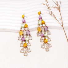 Load image into Gallery viewer, Alloy & Rhinestone Teardrop Earrings