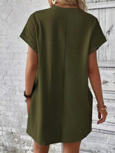 Load image into Gallery viewer, Pocketed Round Neck Short Sleeve Dress