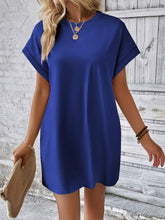 Load image into Gallery viewer, Round Neck Short Sleeve Mini Dress