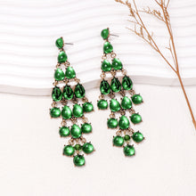 Load image into Gallery viewer, Alloy & Rhinestone Teardrop Earrings