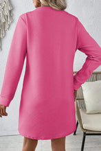 Load image into Gallery viewer, Textured Round Neck Long Sleeve Mini Dress