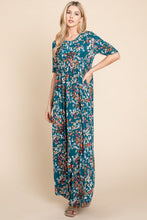 Load image into Gallery viewer, BOMBOM Printed Shirred Maxi Dress