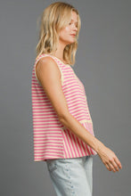 Load image into Gallery viewer, Umgee Round Neck Texture Striped Tank