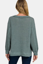 Load image into Gallery viewer, Zenana Exposed Seam Side Slit Long Sleeve Top