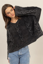 Load image into Gallery viewer, HYFVE Cable Knit V-Neck Dropped Shoulder Oversized Sweater