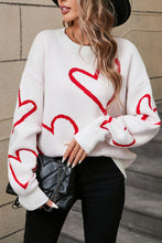 Load image into Gallery viewer, Angel Wings Heart Dropped Shoulder Long Sleeve Sweater