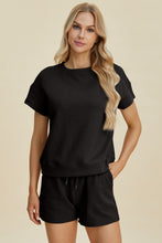 Load image into Gallery viewer, Double Take Full Size Texture Short Sleeve Top and Shorts Set