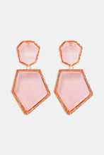 Load image into Gallery viewer, Geometrical Shape Zinc Alloy Frame Resin Dangle Earrings