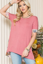 Load image into Gallery viewer, Celeste Full Size Flower Color Block Cross Back T-Shirt