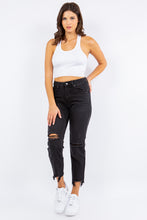 Load image into Gallery viewer, American Bazi High Waist Distressed Cropped Straight Jeans