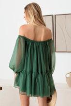 Load image into Gallery viewer, Le Lis Organza Off Shoulder Puff Sleeve Mini Dress