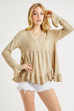 Load image into Gallery viewer, Hailey & Co V-Neck Flounce Sleeve Knit Top