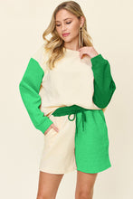 Load image into Gallery viewer, Double Take Full Size Contrast Drop Shoulder Top and Shorts Set