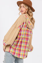 Load image into Gallery viewer, SAGE + FIG Full Size Plaid Print Washed Hoodie