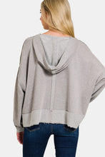 Load image into Gallery viewer, Zenana Contrast Trim Slit Hoodie