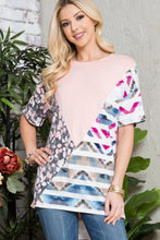 Load image into Gallery viewer, Celeste Full Size Color Block Short Sleeve T-Shirt