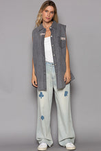 Load image into Gallery viewer, POL Button Down Sleeveless Striped Denim Shirt
