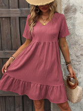 Load image into Gallery viewer, V-Neck Short Sleeve Mini Dress