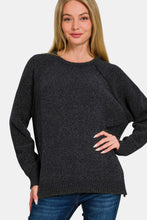 Load image into Gallery viewer, Zenana Side Slit Raglan Sleeve Sweater
