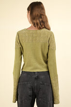 Load image into Gallery viewer, VERY J V-Neck Lace Detail Button Down Crop Ribbed Knit Top
