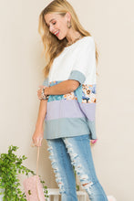 Load image into Gallery viewer, Celeste Full Size Contrast Color Block Round Neck T-Shirt