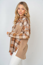 Load image into Gallery viewer, White Birch Full Size Contrast Plaid Button Down Shirt