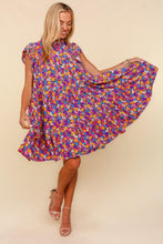 Load image into Gallery viewer, Haptics Frilled Mock Neck Ditsy Floral Dress