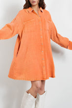 Load image into Gallery viewer, Pocketed Button Up Long Sleeve Shirt Dress