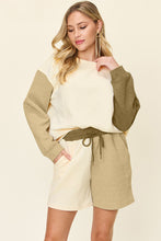 Load image into Gallery viewer, Double Take Full Size Contrast Drop Shoulder Top and Shorts Set