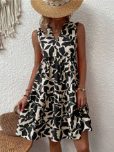 Load image into Gallery viewer, Printed Notched Sleeveless Mini Dress