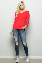Load image into Gallery viewer, Celeste Full Size Three Quarter Sleeve V-Neck T-Shirt