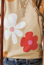 Load image into Gallery viewer, Flower Round Neck Short Sleeve Blouse