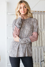 Load image into Gallery viewer, Heimish Full Size Leopard Exposed Seam Contrast T-Shirt