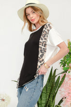 Load image into Gallery viewer, Celeste Full Size Leopard Color Block T-Shirt