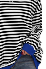 Load image into Gallery viewer, Striped Round Neck Long Sleeve Sweatshirt