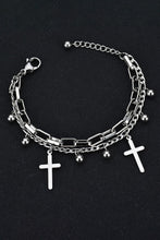 Load image into Gallery viewer, Cross Layered Stainless Steel Bracelet