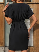 Load image into Gallery viewer, Ruched Short Sleeve Mini Dress