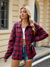 Load image into Gallery viewer, Plaid Collared Neck Long Sleeve Shirt
