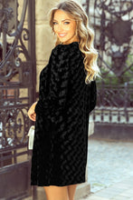 Load image into Gallery viewer, V-Neck Three-Quarter Sleeve Velvet Mini Dress