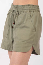 Load image into Gallery viewer, VERY J Drawstring Elastic Waist Linen Shorts