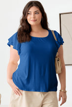 Load image into Gallery viewer, Gilli Plus Size Short Fluttery Sleeve Round Neck Top
