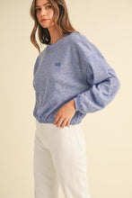 Load image into Gallery viewer, Mable Round Neck Letter Embroidery Crop Sweatshirt