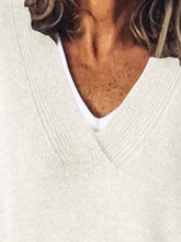 Load image into Gallery viewer, V-Neck Dropped Shoulder Sweater