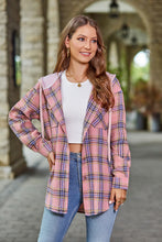 Load image into Gallery viewer, Mandy Plaid Long Sleeve Hooded Jacket