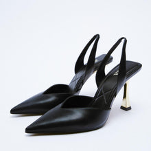 Load image into Gallery viewer, PU Leather Point Toe Stiletto Heel Pumps